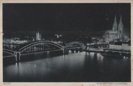Köln - Rheinuferbeleuchtung - 1938 Köln - Rheinuferbeleuchtung - 1938