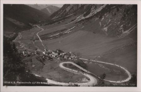 Österreich - Flexenstraße - Blick zur Arlberstraße - ca. 1960 Österreich - Flexenstraße - Blick zur Arlberstraße - ca. 1960