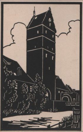 Dinkelsbühl - Wörnitz-Tor mit Mühlgraben - ca. 1955 Dinkelsbühl - Wörnitz-Tor mit Mühlgraben - ca. 1955