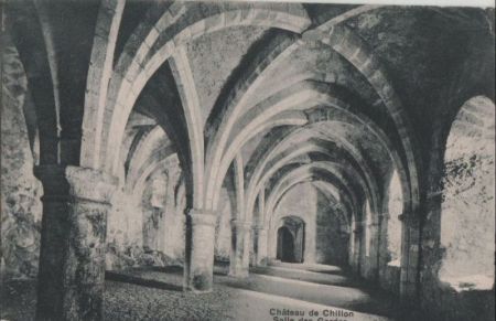 Schweiz - Chillon - Chateau, Salle des Gardes - 1912 Schweiz - Chillon - Chateau, Salle des Gardes - 1912