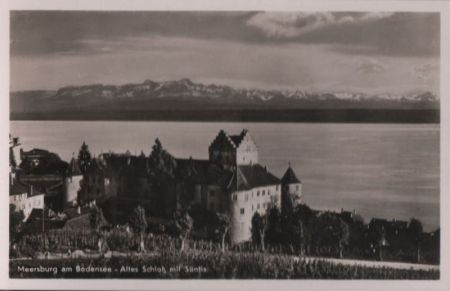 Meersburg - Altes Schloß mit Säntis - ca. 1960 Meersburg - Altes Schloß mit Säntis - ca. 1960