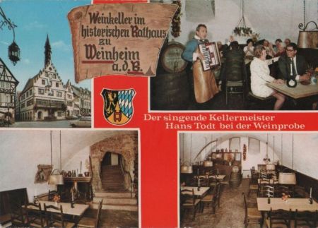 Weinheim - Der singende Kellermeister - ca. 1970 Weinheim - Der singende Kellermeister - ca. 1970