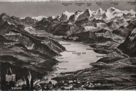 Schweiz - Thunersee - Relief - ca. 1955 Schweiz - Thunersee - Relief - ca. 1955