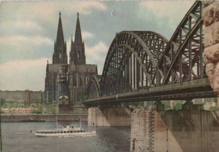 Köln - Dom und Hohenzollernbrücke - ca. 1960 Köln - Dom und Hohenzollernbrücke - ca. 1960