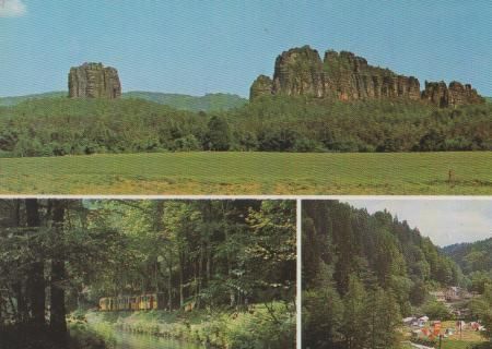 Königstein - Falkenstein mit Schrammsteinen - ca. 1995 Königstein - Falkenstein mit Schrammsteinen - ca. 1995