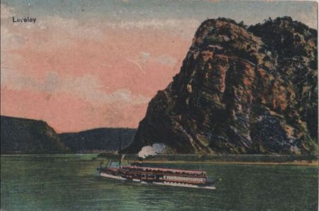Loreley - mit Schiff - ca. 1920 Loreley - mit Schiff - ca. 1920