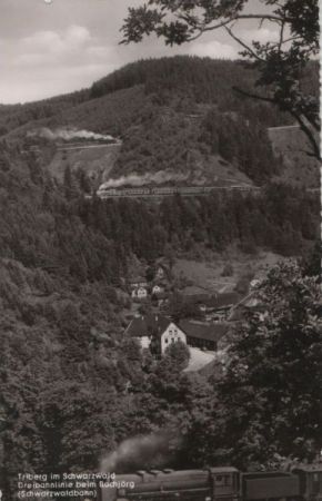 Triberg - Dreibahnlinie beim Bachjörg - ca. 1960 Triberg - Dreibahnlinie beim Bachjörg - ca. 1960