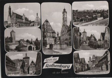 Rothenburg - u.a. Rödergasse mit Markusturm - 1965 Rothenburg - u.a. Rödergasse mit Markusturm - 1965