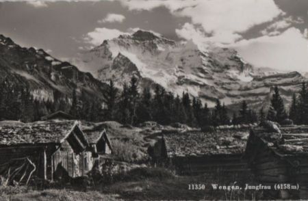 Schweiz - Wengen - mit Jungfrau - ca. 1950 Schweiz - Wengen - mit Jungfrau - ca. 1950