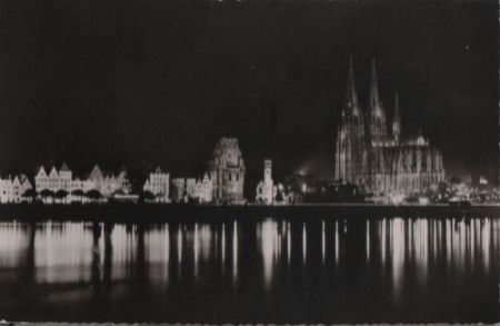 Köln - Rheinufer und Dombeleuchtung - ca. 1960 Köln - Rheinufer und Dombeleuchtung - ca. 1960
