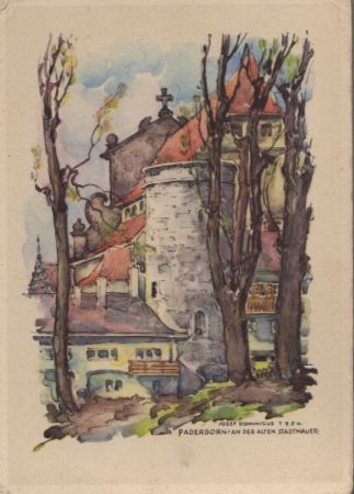 Paderborn - Stadtmauer, mit Stadtprospekt herausgegeben - ca. 1955 Paderborn - Stadtmauer, mit Stadtprospekt herausgegeben - ca. 1955
