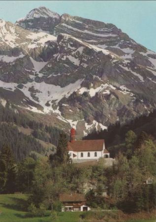 Schweiz - Sachseln, Flüeli-Ranft - apelle mit Melchtalerberge - ca. 1985 Schweiz - Sachseln, Flüeli-Ranft - apelle mit Melchtalerberge - ca. 1985