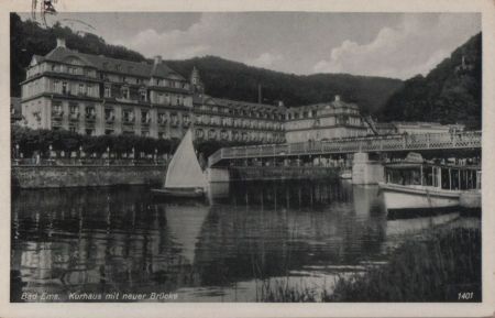 Bad Ems - Kurhaus mit neuer Brücke - 1937 Bad Ems - Kurhaus mit neuer Brücke - 1937