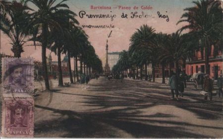 Spanien - Barcelona - Paseo de Colon - 1924 Spanien - Barcelona - Paseo de Colon - 1924