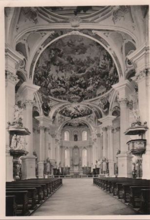 Neresheim - Inneres der Abteikirche - ca. 1960 Neresheim - Inneres der Abteikirche - ca. 1960