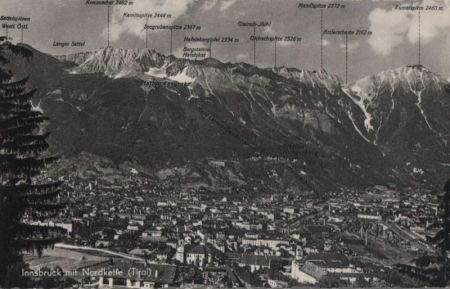Österreich - Innsbruck - mit Nordkette - 1954 Österreich - Innsbruck - mit Nordkette - 1954