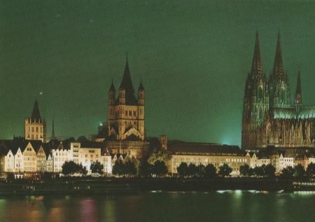 Köln - Dom und Rhein bei Nacht - ca. 1985 Köln - Dom und Rhein bei Nacht - ca. 1985