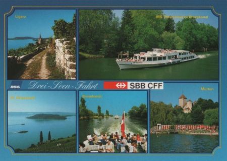 Schweiz - Murten - SBB CFF - Dreiseenfahrt - ca. 1985 Schweiz - Murten - SBB CFF - Dreiseenfahrt - ca. 1985