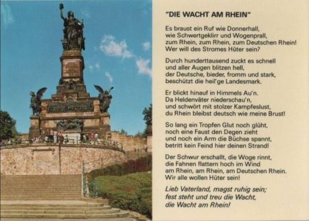 Rüdesheim, Niederwalddenkmal - mit Die Wacht am Rhein - ca. 1980 Rüdesheim, Niederwalddenkmal - mit Die Wacht am Rhein - ca. 1980