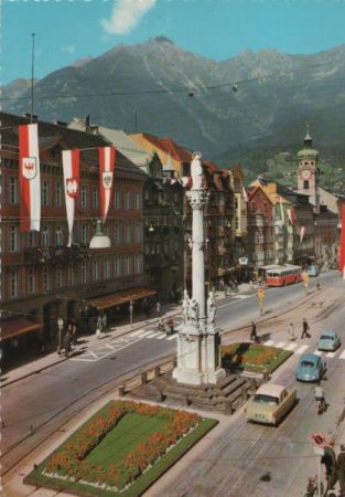 Österreich - Innsbruck - Maria-Theresien-Straße gegen Brandjoch - 1965 Österreich - Innsbruck - Maria-Theresien-Straße gegen Brandjoch - 1965