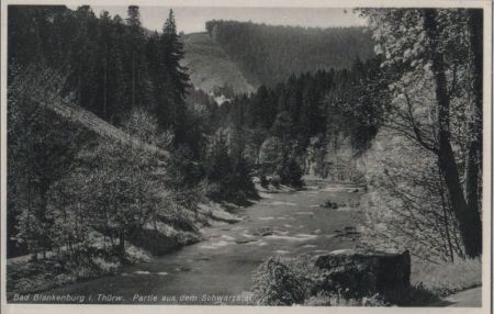 Bad Blankenburg - Partie aus dem Schwarzatal - ca. 1955 Bad Blankenburg - Partie aus dem Schwarzatal - ca. 1955
