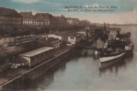 Mainz - Blick von Rheinbrücke - ca. 1925 Mainz - Blick von Rheinbrücke - ca. 1925