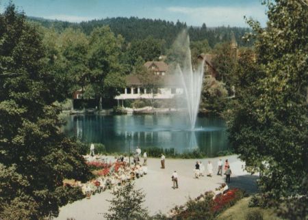 Braunlage - Kurparksee mit Fontäne - ca. 1975 Braunlage - Kurparksee mit Fontäne - ca. 1975