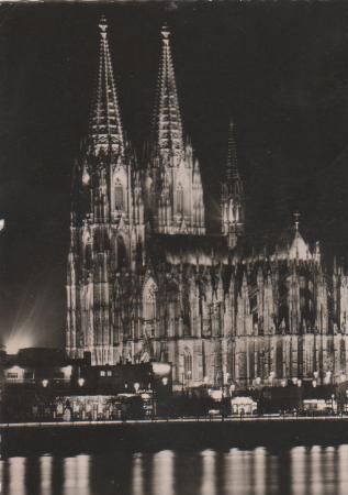 Nächtliches Köln - Dom im Festlicht - 1957 Nächtliches Köln - Dom im Festlicht - 1957