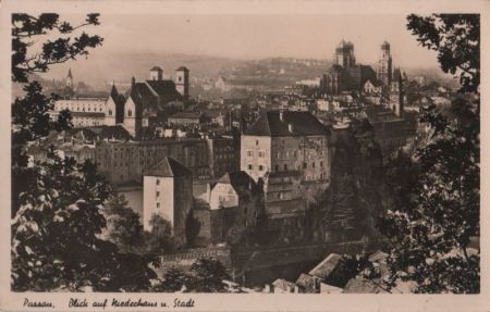 Passau - Blick auf Niederhaus und Stadt - 1962 Passau - Blick auf Niederhaus und Stadt - 1962