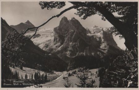 Schweiz - Rosenlaui - Dossen-, Well- und Wetterhorn - ca. 1955 Schweiz - Rosenlaui - Dossen-, Well- und Wetterhorn - ca. 1955
