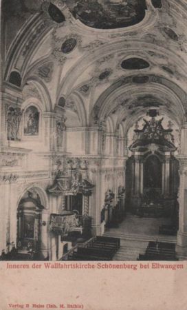 Schönenberg (Schwarzwald) - Inneres der Wallfahrtskirche - 1910 Schönenberg (Schwarzwald) - Inneres der Wallfahrtskirche - 1910