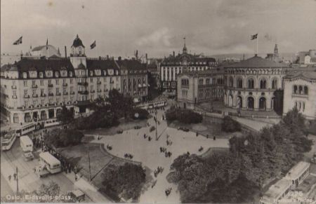 Norwegen - Oslo - Eidsvols plass - 1934 Norwegen - Oslo - Eidsvols plass - 1934