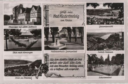 Bad Breisig-Niederbreisig - u.a. Blick nach Hönningen - 1957 Bad Breisig-Niederbreisig - u.a. Blick nach Hönningen - 1957