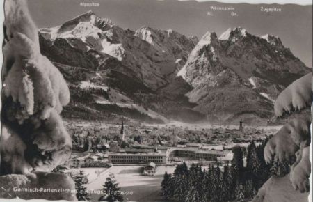 Garmisch-Partenkirchen - mit Zugspitzgruppe - 1954 Garmisch-Partenkirchen - mit Zugspitzgruppe - 1954