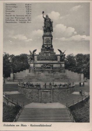 Rüdesheim - Niederwalddenkmal - ca. 1955 Rüdesheim - Niederwalddenkmal - ca. 1955