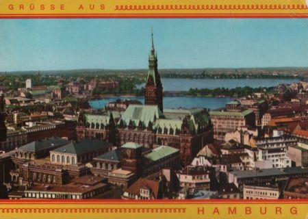 Hamburg - Rathaus mit Binnen- und Außenalster - 1977 Hamburg - Rathaus mit Binnen- und Außenalster - 1977