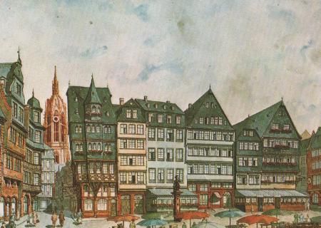 Frankfurt - Römerberg Gerechtigkeitsbrunnen - ca. 1975 Frankfurt - Römerberg Gerechtigkeitsbrunnen - ca. 1975