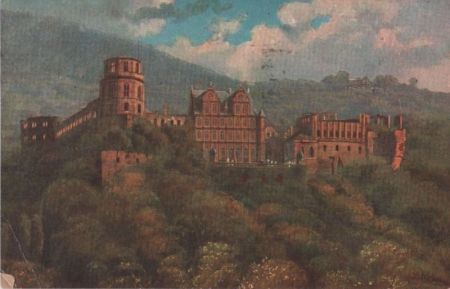 Heidelberg - Schloss von der Hirschgasse gesehen Heidelberg - Schloss von der Hirschgasse gesehen