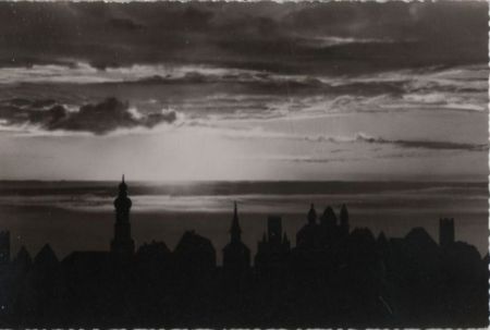 Landsberg - Abend über der Stadt - ca. 1960 Landsberg - Abend über der Stadt - ca. 1960
