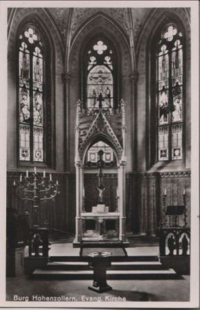 Burg Hohenzollern bei Bisingen - Evang. Kirche - ca. 1955 Burg Hohenzollern bei Bisingen - Evang. Kirche - ca. 1955