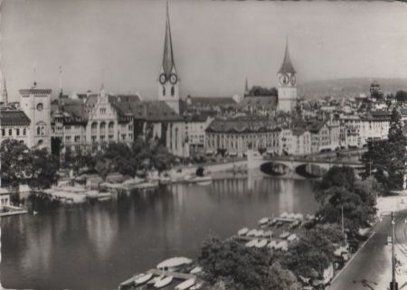 Schweiz - Zürich - Limmat mit Stadthaus - ca. 1965 Schweiz - Zürich - Limmat mit Stadthaus - ca. 1965