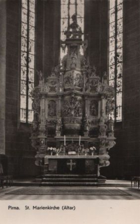Pirna - St. Marienkirche, Altar - 1956 Pirna - St. Marienkirche, Altar - 1956
