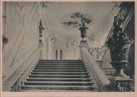 Ludwigsburg - Treppenaufgang im Schloß - ca. 1950 Ludwigsburg - Treppenaufgang im Schloß - ca. 1950