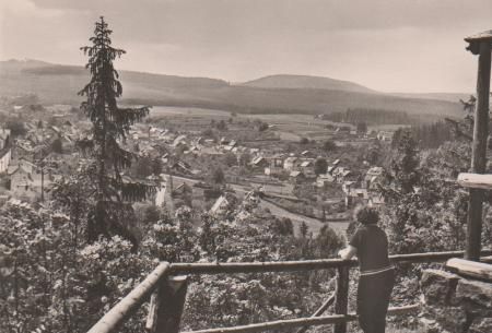 Finsterbergen - Blick von der Blockhütte am Hainfelsen - 1975 Finsterbergen - Blick von der Blockhütte am Hainfelsen - 1975