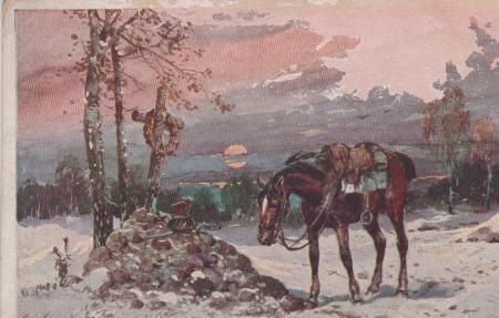 gesatteltes Pferd - ca. 1925 gesatteltes Pferd - ca. 1925