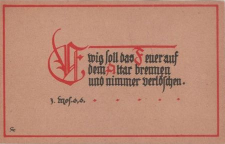 Ewig soll das Feuer auf dem Altar brennen Ewig soll das Feuer auf dem Altar brennen