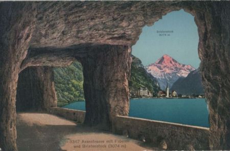 Schweiz - Axenstraße - mit Flüelen und Bristenstock - ca. 1925 Schweiz - Axenstraße - mit Flüelen und Bristenstock - ca. 1925