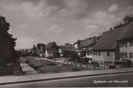 Balingen - Eyachpartie mit Zollernschloß - ca. 1965 Balingen - Eyachpartie mit Zollernschloß - ca. 1965
