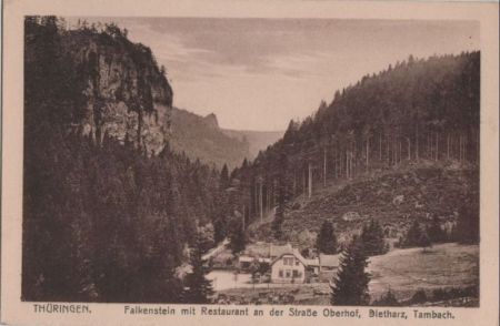 Tambach-Dietharz - Falkenstein mit Restaurant - ca. 1940 Tambach-Dietharz - Falkenstein mit Restaurant - ca. 1940