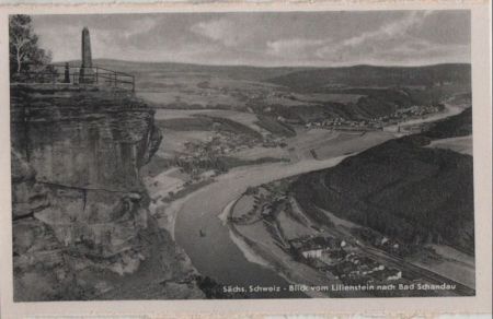 Bad Schandau - Blick vom Lilienstein - 1956 Bad Schandau - Blick vom Lilienstein - 1956